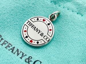 Tiffany & Co. Sterling Silver Black & Red Enamel Las Vegas Poker Chip Charm